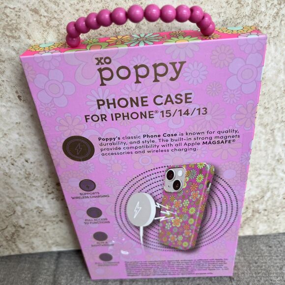 xo poppy iPhone 15/14/13 Case MAGSAFE Compatible Hippie Flower Power New In Box - Picture 3 of 5